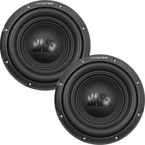 2 Alpine W10S4 10-inch Single 4 Ohm Subwoofer Bundle