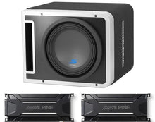 Charger l&#39;image dans la galerie, Alpine S-SB10V 10&quot; Vented Loaded Halo Enclosure with Alpine KTA-30MW Mono and KTA-30FW 4-Channel Weather Resistant Amplifiers