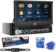 Load image into Gallery viewer, Dual Electronics XDVD176BT 7&quot; LED Backlit Touchscreen LCD Single DIN Car Stereo with Absolute USA HD Camera + American Terminal Vinyl Butt Connectors