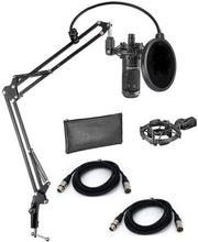 Charger l&#39;image dans la galerie, Audio Technica AT2035 Bundle Cardioid Condenser Microphone Bundle with Boom Arm Plus Pop Filter, and 2-Pack of 10-FT Balanced XLR Cables
