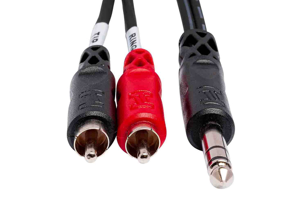 Hosa TRS-202 Insert Cable, 1/4 in TRS to Dual RCA – 6 Feet