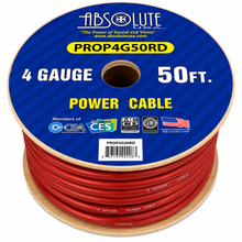 Charger l'image dans la galerie, Absolute PROP4G50RD Pro Series Red 50 Feet 4 Gauge Ultra Flexible Power/Ground Battery Amp 12V Cable Wire for Auto, Car, Inverter, RV, Solar,