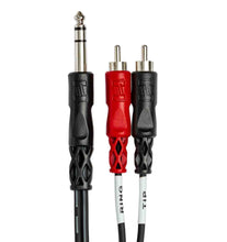 Charger l&#39;image dans la galerie, Hosa TRS-203, 1/4&quot; TRS Male to Dual RCA Male Insert Cable - 3 Meter