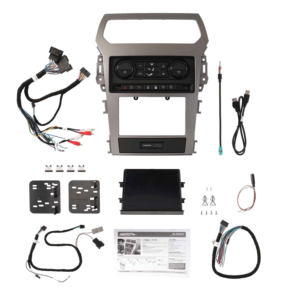 Metra 99-5852CH Turbo Tactile Radio Install Kits - Compatible Fits for Ford Explorer 2011-2015 (with Single Zone, Manual Climate Co)