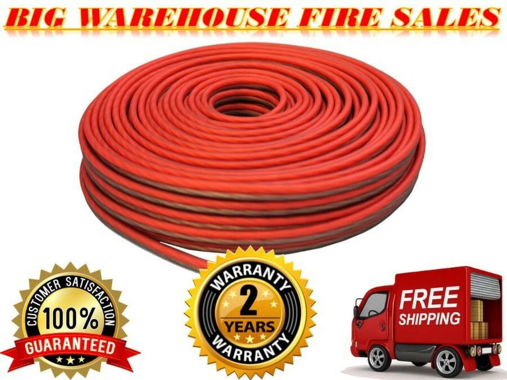 Marine Red/ Black 50 Ft True 12 Gauge Marine Car, Home Audio Speaker Wire Cable