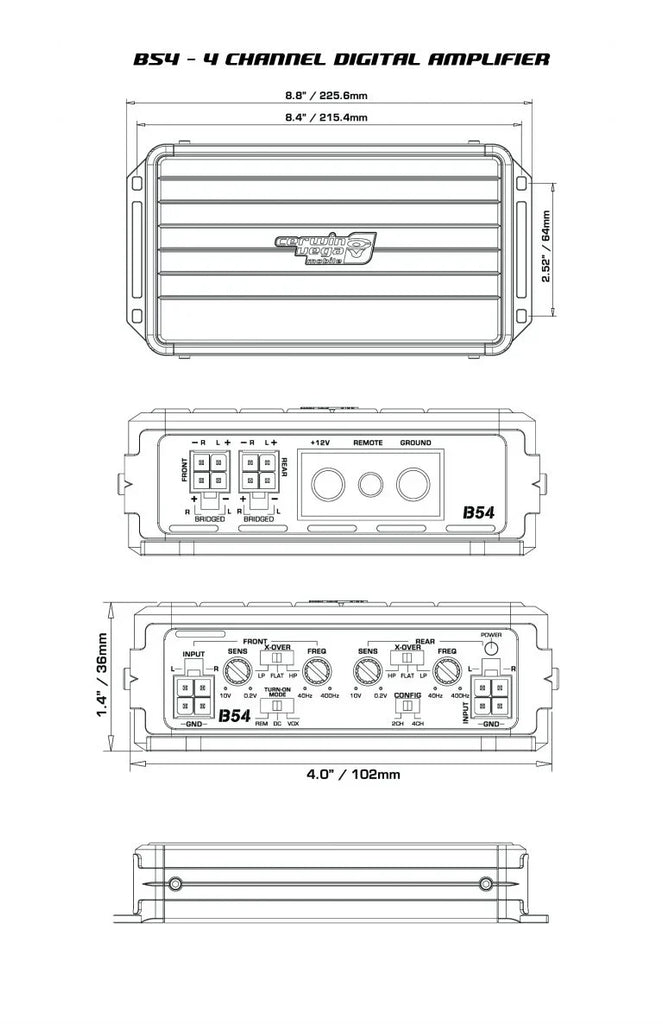 Cerwin Vega B54 Stealth Bomber 4-Channel Class-D Full Range Amplifier