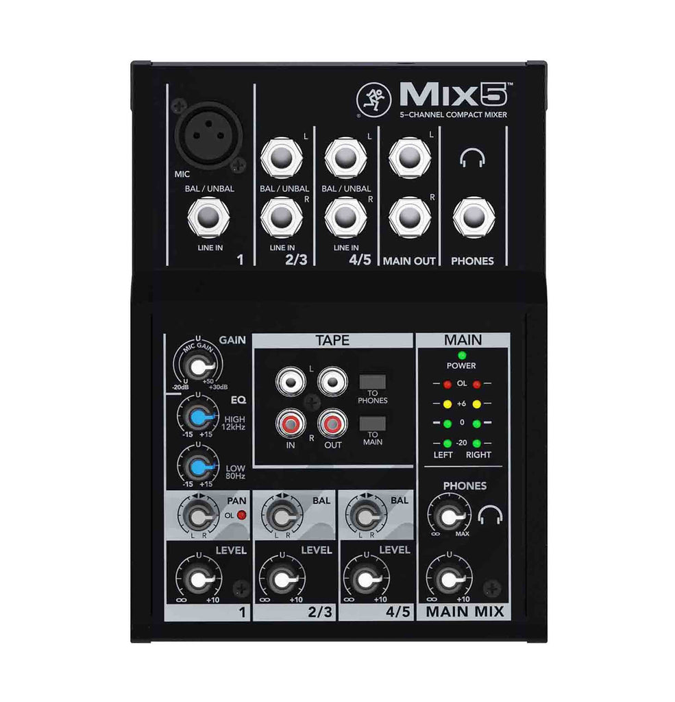 Mackie Mix5 5-Channel Compact Mixer With 2 Stereo 1/4" Line Inputs