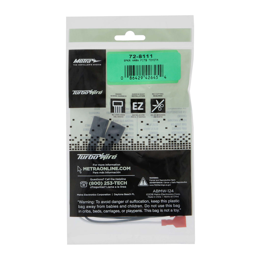 Metra 72-8111 Speaker Harness - Compatible Fits for Select 2020-2024 Toyota Vehicles