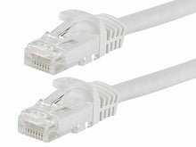 Charger l&#39;image dans la galerie, 2 Cat6a Ethernet Network Patch Cable RJ45 23AWG 600Mh Solid Copper Wire 3&#39; White