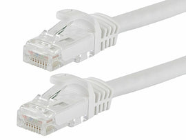 2 Patron Cat6a Ethernet Network Patch Cable RJ45 23AWG 600Mh Solid Copper Wire 3' White