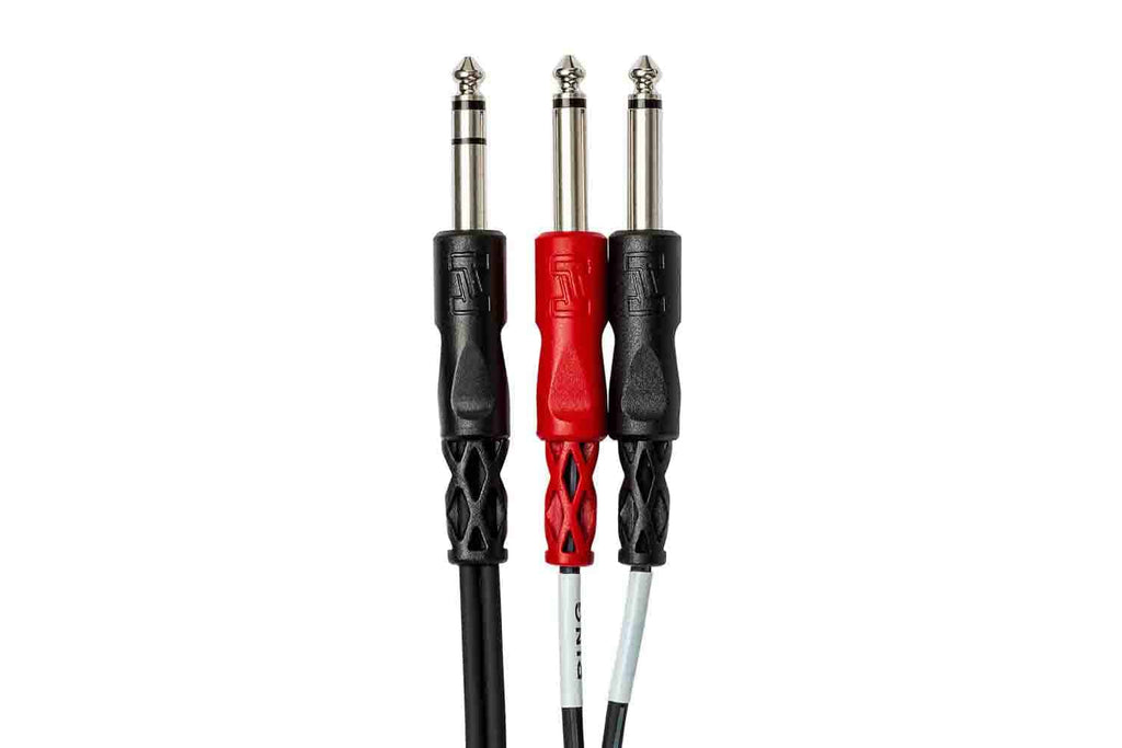 Hosa STP-203 Insert Cable, 1/4 in TRS to Dual 1/4 in TS - 3 Meter