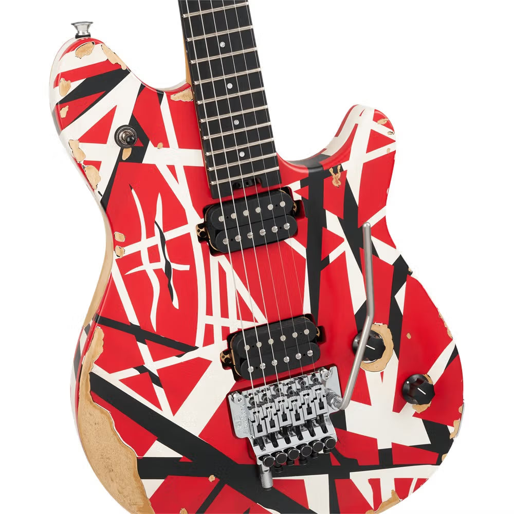 EVH 5107500315 Wolfgang Special Striped Series (Red Black and White Aged)