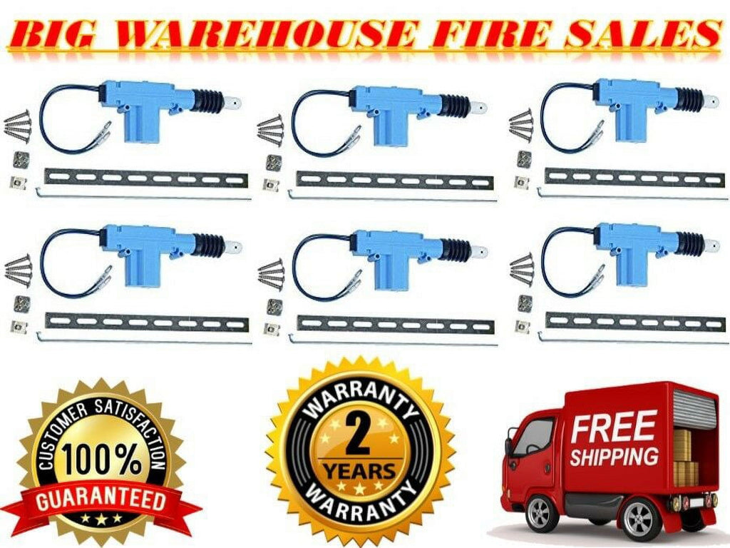 6X Bullz Audio Universal Power Door Lock 2 Wire Actuator Motor Kit BDLA-6