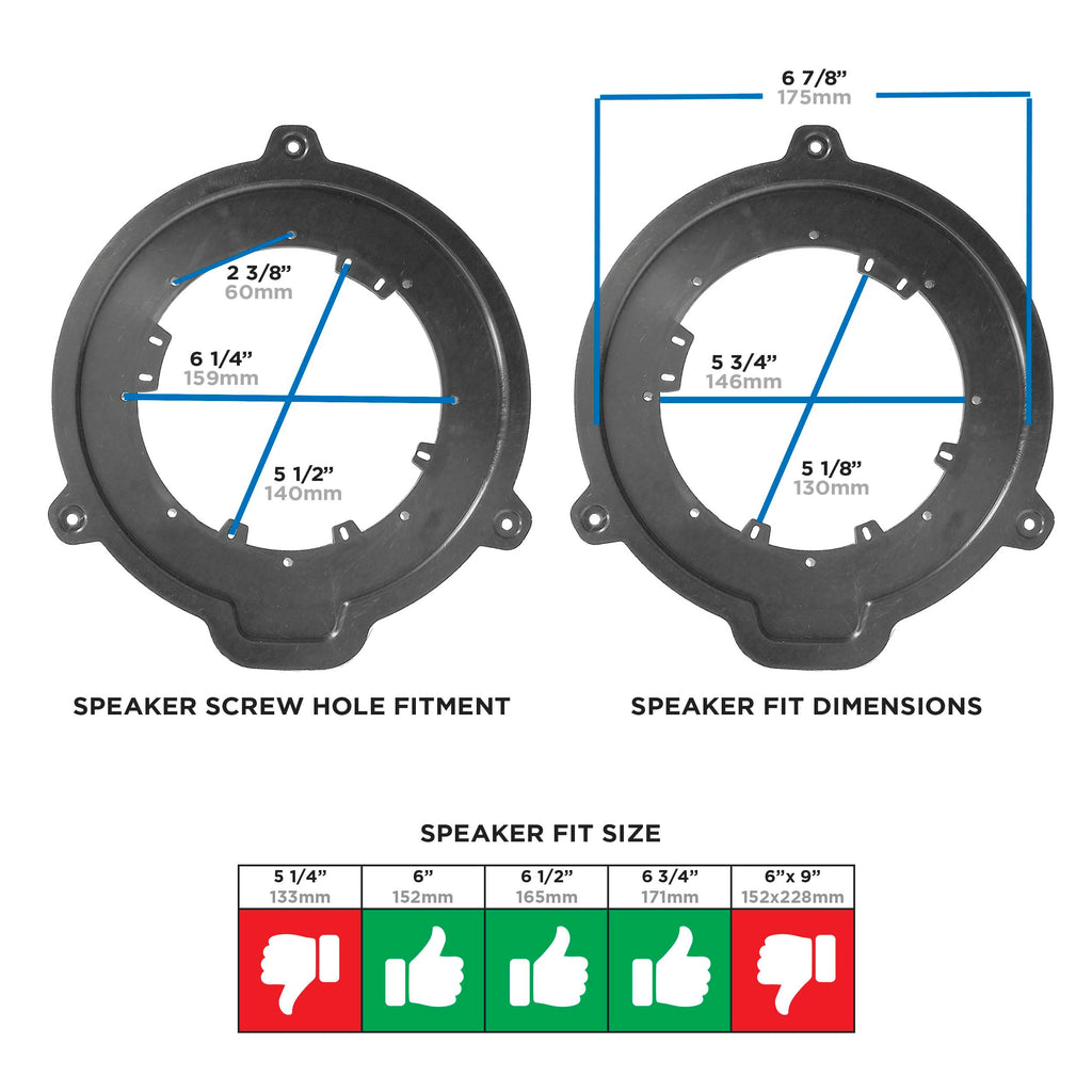 Metra 82-5608 Speaker Adapter Compatible Fits for Transit 2015-UP - 6 to 6.75 inch Rear