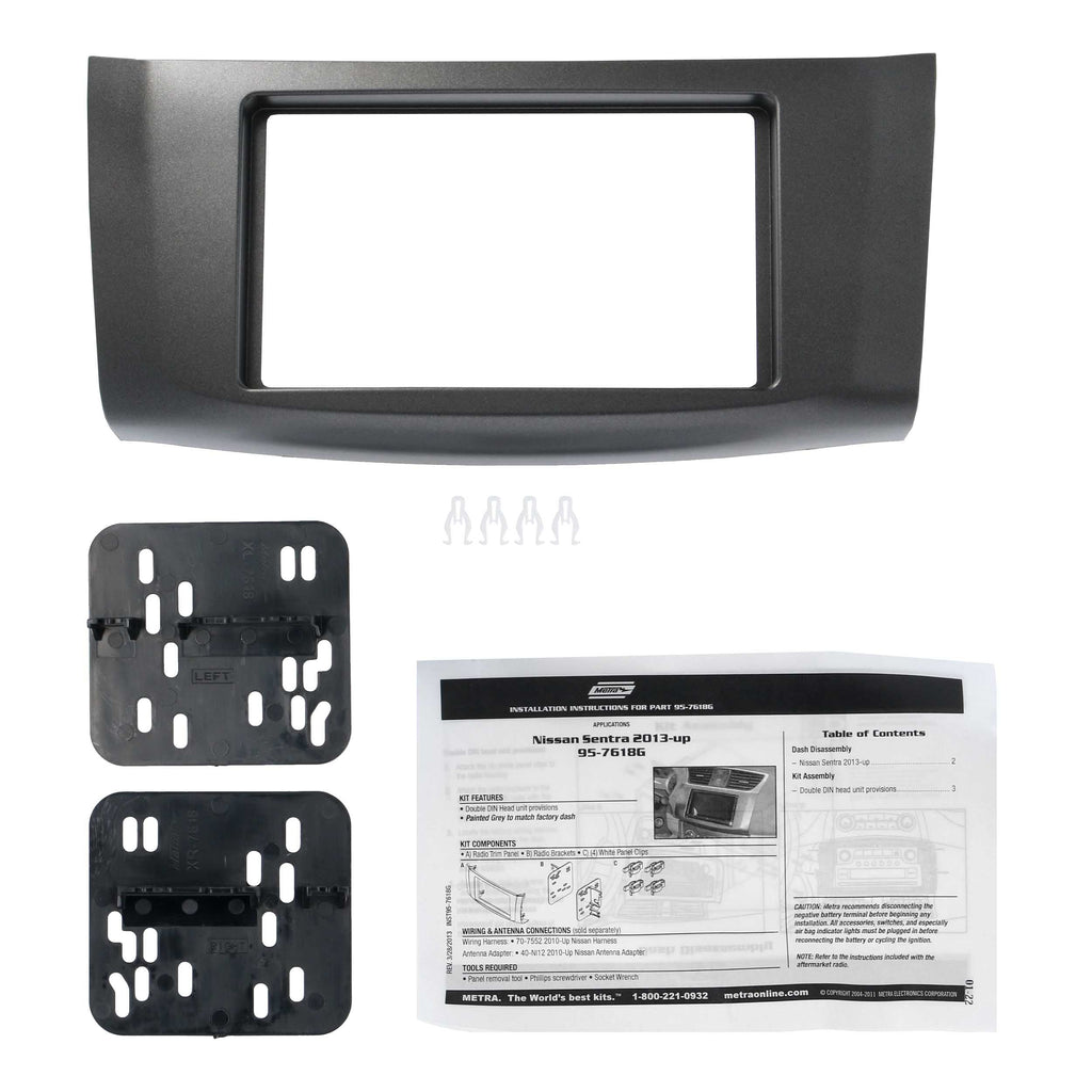 Metra 95-7618G Double DIN Installation Kit - Compatible Fits for Nissan Sentra 2013-2019