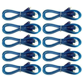 Absolute 10 Pack 17 Feet 2 CH RCA Interconnect Cable Wire for Marine, Car Amplifier Stereo or Home Audio