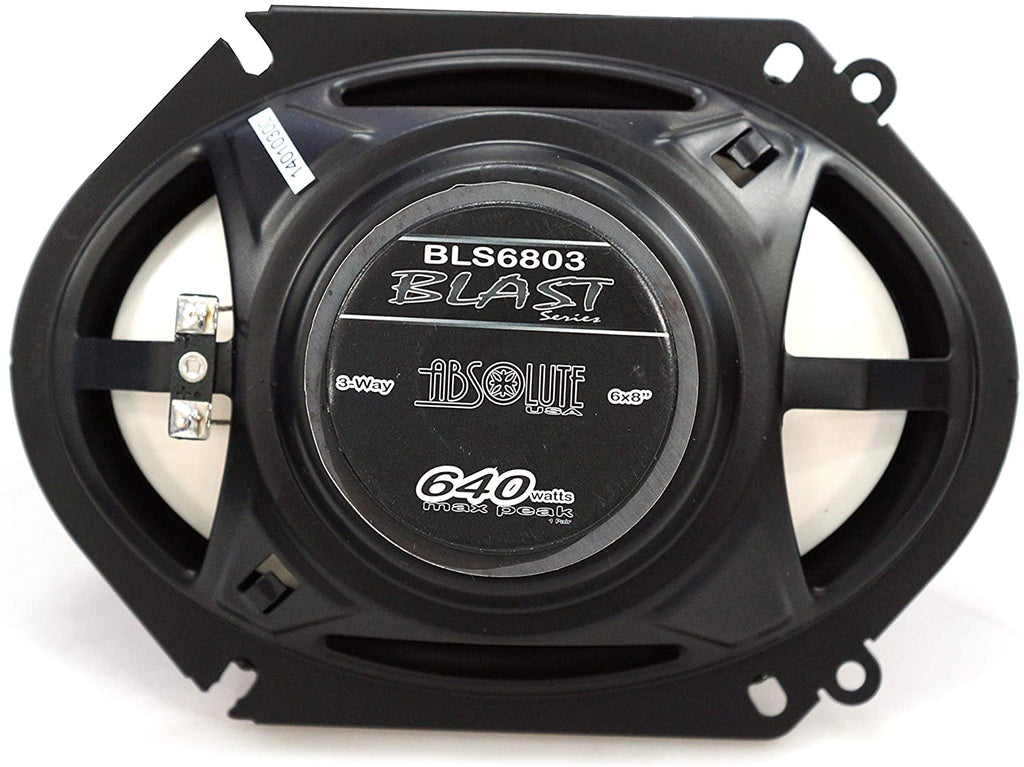 Absolute BLS-6803 Blast Series 6x8 Inches 3 Way Car/Marine/ATV/UTV Speakers 640 Watts