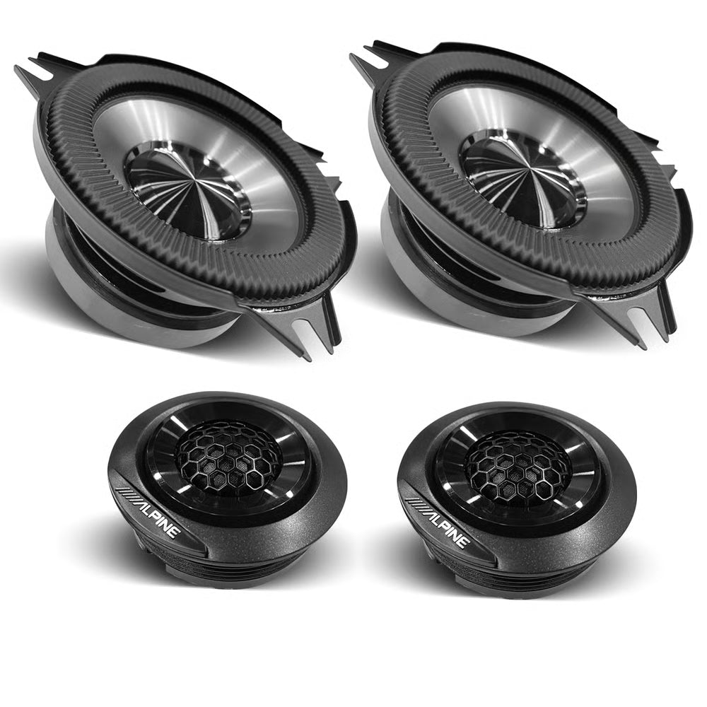 Alpine BRV-S40C 4" BassRev Series 2-Way 4-ohm Component Speaker System
