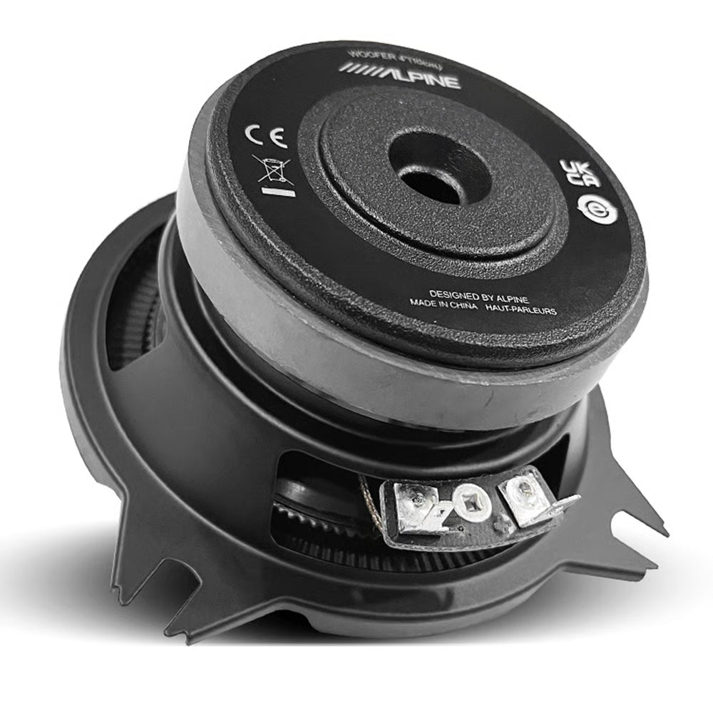 Alpine BRV-S40C 4" BassRev Series 2-Way 4-ohm Component Speaker System Bundle
