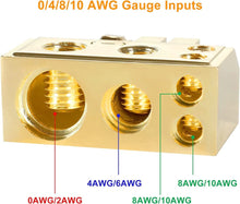 Load image into Gallery viewer, ABTG300P 0/2/4/6/8 AWG Gold Single Positive Power Battery Terminal Connectors