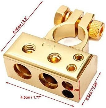 DC Sound DBTG300P 0/2/4/6/8 AWG Gold Single Positive Power Battery Terminal Connectors