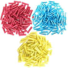 Charger l'image dans la galerie, 300Pcs American Terminal Butt Connectors Yellow Blue Red 12-10 16-14 22-18 Gauge Crimp Type (100 of each)