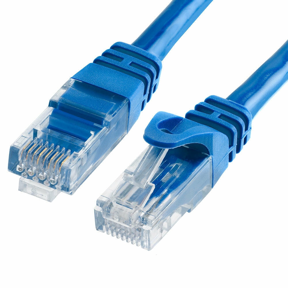 4 Cat6a Ethernet Network Patch Cable RJ45 23AWG 600Mhz Solid Copper Wire 3' Blue
