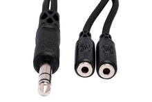 Charger l&#39;image dans la galerie, Hosa YMP-234 Y Cable, 1/4 in TRS to Dual 3.5 mm TRSF