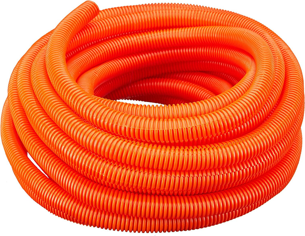 American Terminal 100 Feet Orange 1/2" Flexible Corrugated Split Tubing Wire Loom