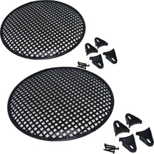 Charger l&#39;image dans la galerie, 12&quot; Steel Speaker Subwoofer Sub Waffle Mesh Grill Cover w/ Clips &amp; Screws (pair)