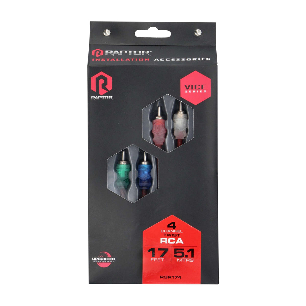 Raptor R3R174 RCA 4-Channel Audio Cable - Vice Series 17 Feet