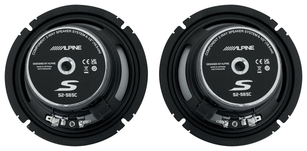 2 Pair Alpine S2-S65C 6-1/2" Component 2-Way Speaker System Bundle