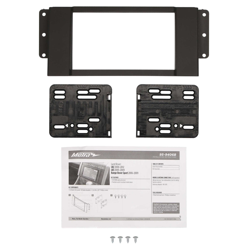Metra 95-9406B Double-DIN Car Stereo Dash Kit - Compatible Fits for Land Rover LR2 / LR3 / Range Rover Sport 2005-2012
