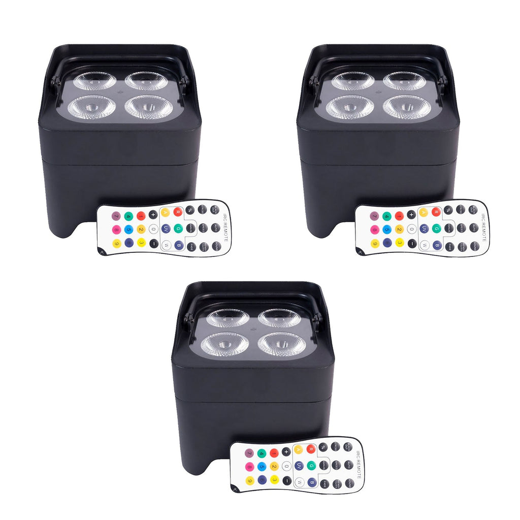 ColorKey CKW-6020B, DJ Package Battery Powered MobilePar Uplight Mini Hex 4 (3 Pack)