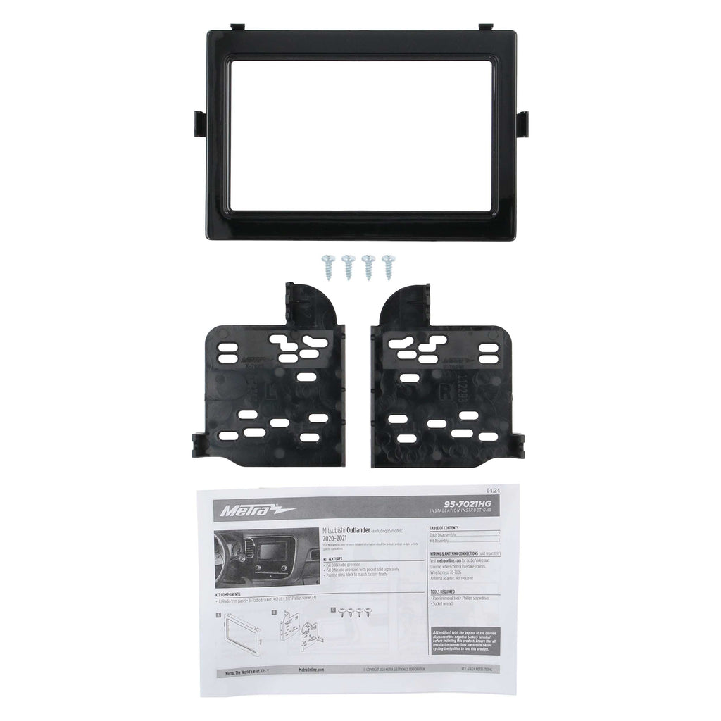 Metra 95-7021HG Double-DIN Car Stereo Dash Kit - Compatible Fits for Mitsubishi Outlander 2020-2021
