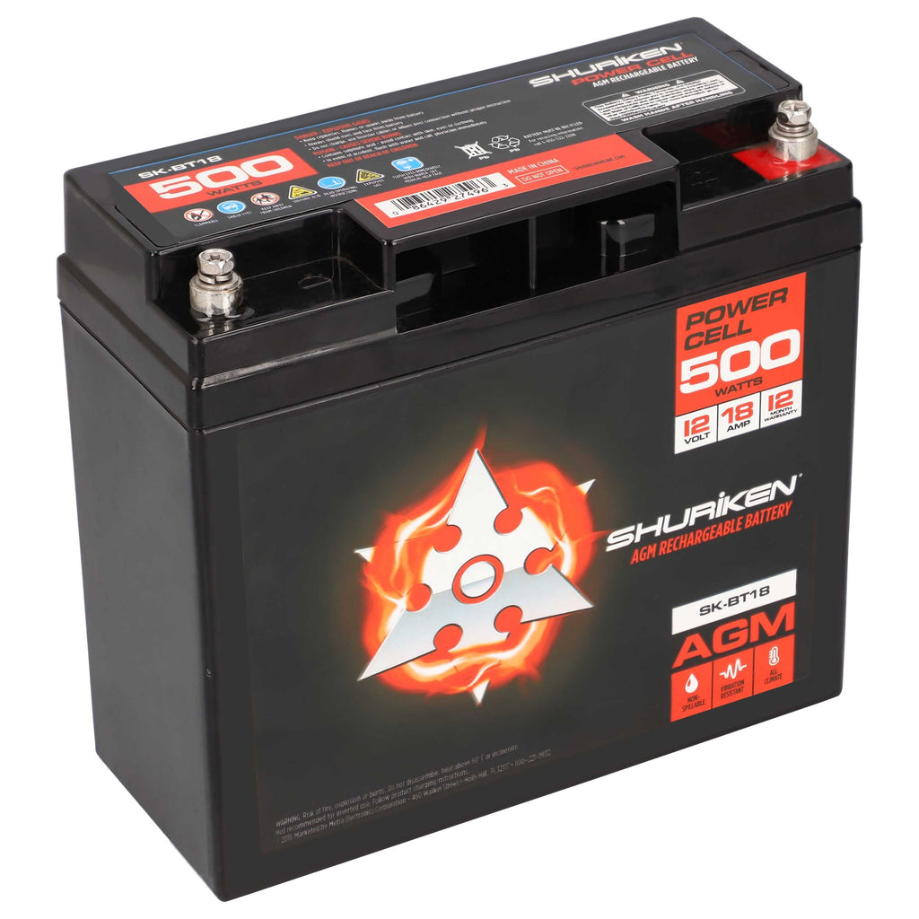 Shuriken SK-BT18 12V High Performance AGM Power Cell Battery for Systems Up To 500 Watts