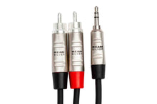Charger l&#39;image dans la galerie, Hosa HMR-010Y Pro Stereo Breakout REAN 3.5 mm TRS to Dual RCA - 10 Feet