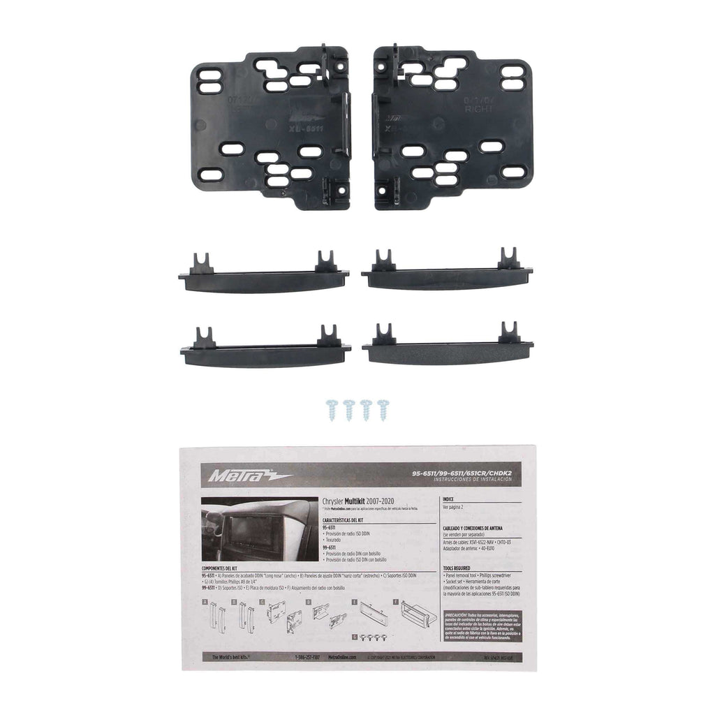 Metra 95-6511 Double-DIN Radio Installation Dash Kit - Compatible Fits for Chrysler Multi-Kit 2007-2020