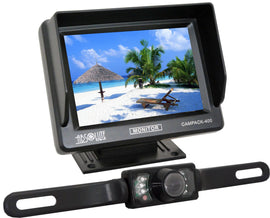 Absolute CAMPACK400 4 Inches Slim TFT LCD Universal Mount Monitor with License Plate Mount Rearview Night Vision Backup Camera