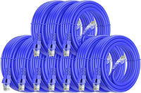 Load image into Gallery viewer, 20 Cat6a Ethernet Network Patch Cable RJ45 23AWG 600Mh Solid Copper Wire 3' Blue