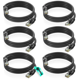 6 Patron Cat6a Ethernet Network Patch Cable RJ45 23AWG 600M Solid Copper Wire 3' Black