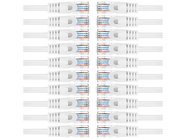 20 American Terminal EPC3WH 3' Cat6 patch cable<br/>Cat6a Ethernet network patch cable RJ45 23AWG 600M solid copper wire 3' White