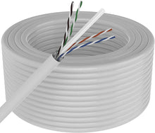 Load image into Gallery viewer, Patron Cat6 Ethernet Cable 23AWG 600Mhz UL Bare Solid Copper Wire UTP 500' White