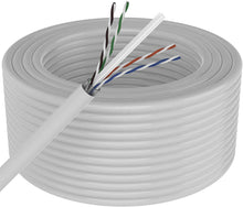 Load image into Gallery viewer, 500' Cat6 Ethernet White Bulk Network Cable 23AWG 600Mhz UL Bare Solid Copper Wire UTP 500' White