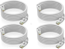 Load image into Gallery viewer, 4 Cat6a Ethernet Network Patch Cable RJ45 23AWG 600Mh Solid Copper Wire 3' White