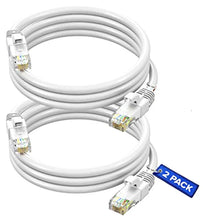 Load image into Gallery viewer, 4 Cat6a Ethernet Network Patch Cable RJ45 23AWG 600Mh Solid Copper Wire 3' White