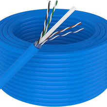 Load image into Gallery viewer, Patron 500' Cat6 Ethernet Blue Bulk Network Cable 23AWG 600Mhz UL Bare Solid Copper Wire UTP 500' Blue