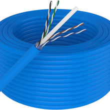 Load image into Gallery viewer, AT Cat6 Ethernet Cable 23AWG 600Mhz UL Bare Solid Copper Wire UTP 1000' Blue
