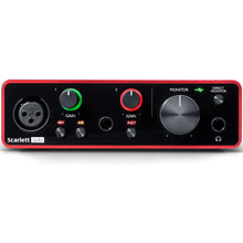 Load image into Gallery viewer, Focusrite Scarlett Solo 4rd Gen 2-In, 2-Out USB Audio Interface Bundle with Mic Stand + Pop Filter and XLR Cable