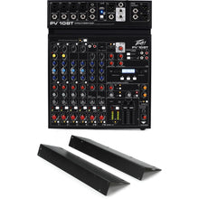 Charger l&#39;image dans la galerie, Peavey PV 10 AT 10 Channel Compact Mixing Mixer Console with Bluetooth Auto-Tune pitch correction + Rackmount Kit